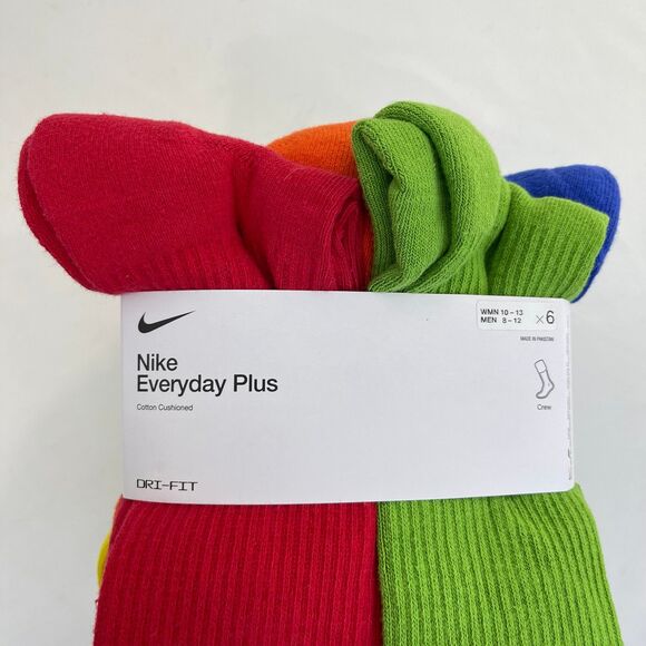 Nike Mens Everyday Performance Training PLUS Crew Socks 6 Pairs DRI-FIT SZ 8-12 - Picture 5 of 11